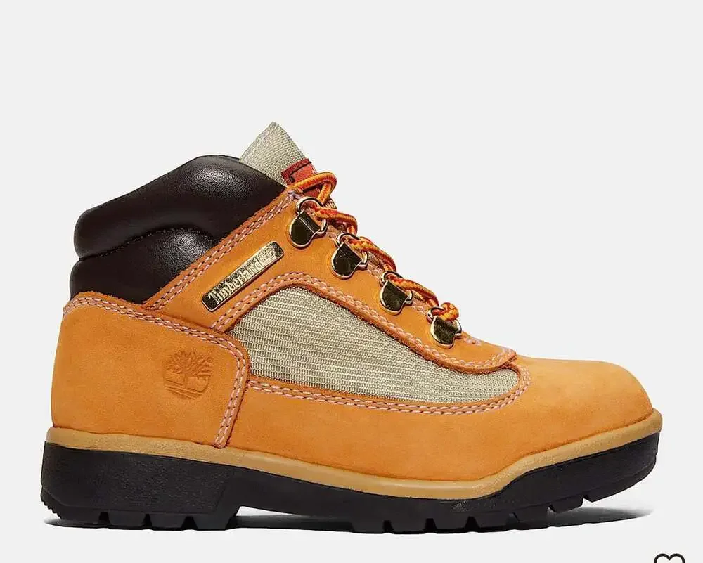 Timberland Youth Field Boot Wheat Leather and Fabric BOYS 6.5